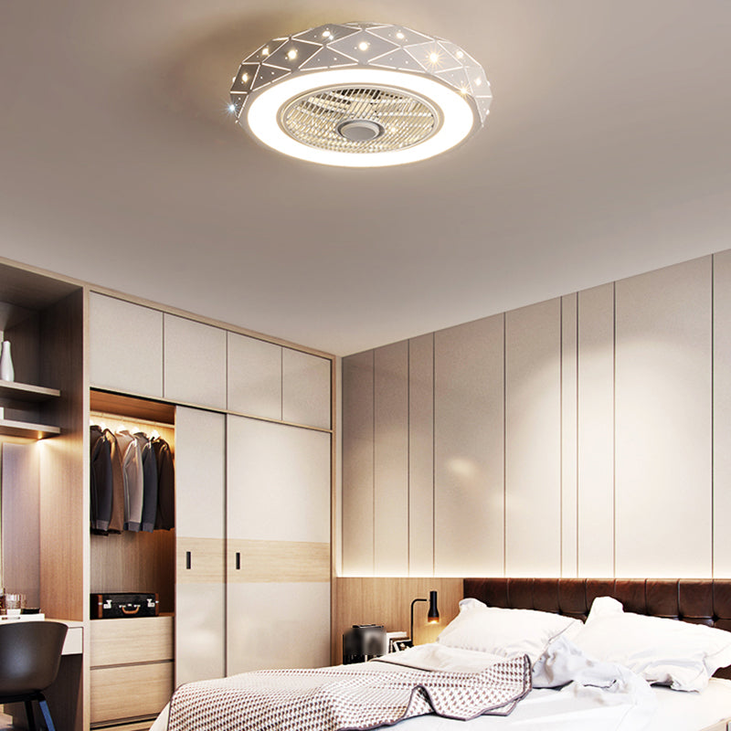 1 Light Ceiling Fan Light Modern Style Metal Ceiling Fan Light for Bedroom