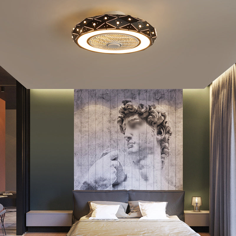 1 Light Ceiling Fan Light Modern Style Metal Ceiling Fan Light for Bedroom