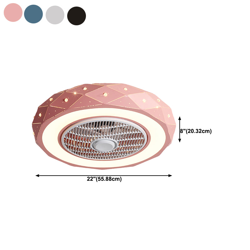 1 Light Ceiling Fan Light Modern Style Metal Ceiling Fan Light for Bedroom