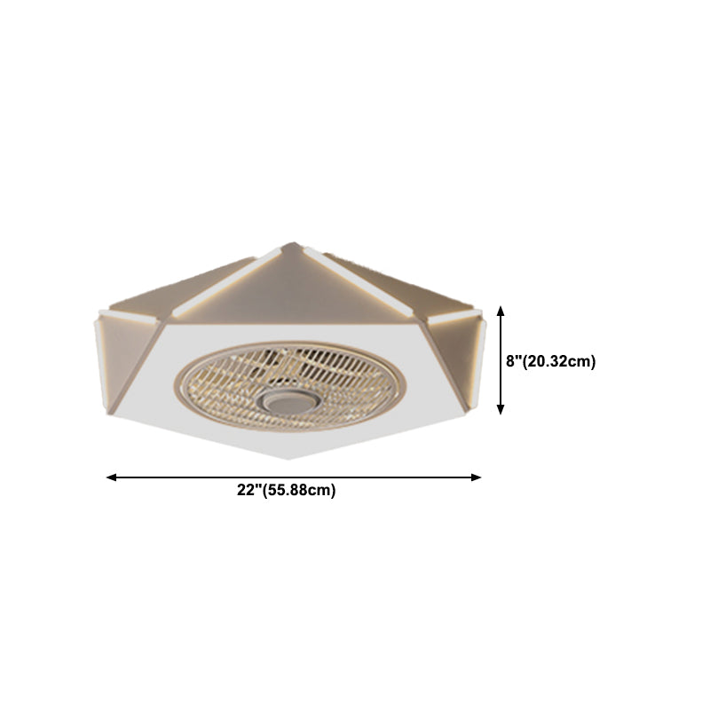 1 Light Ceiling Fan Light Modern Style Metal Ceiling Fan Light for Bedroom