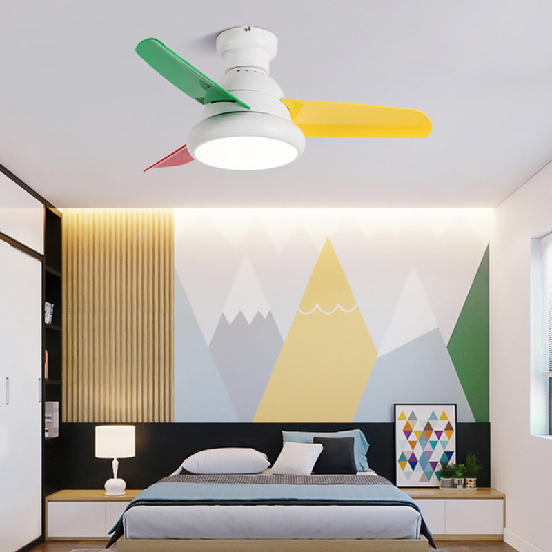 Metal Ceiling Fan Light Modern Style 1 Light Ceiling Fan Light for Bedroom