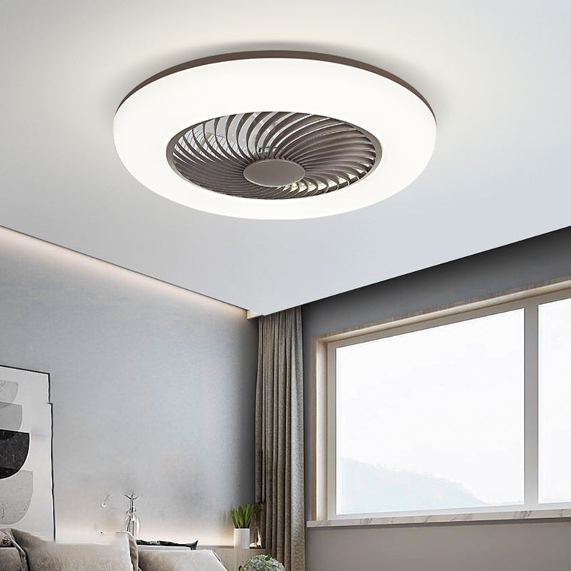Metal Ceiling Fan Light Modern Style 1 Light Ceiling Fan Light for Dining Room