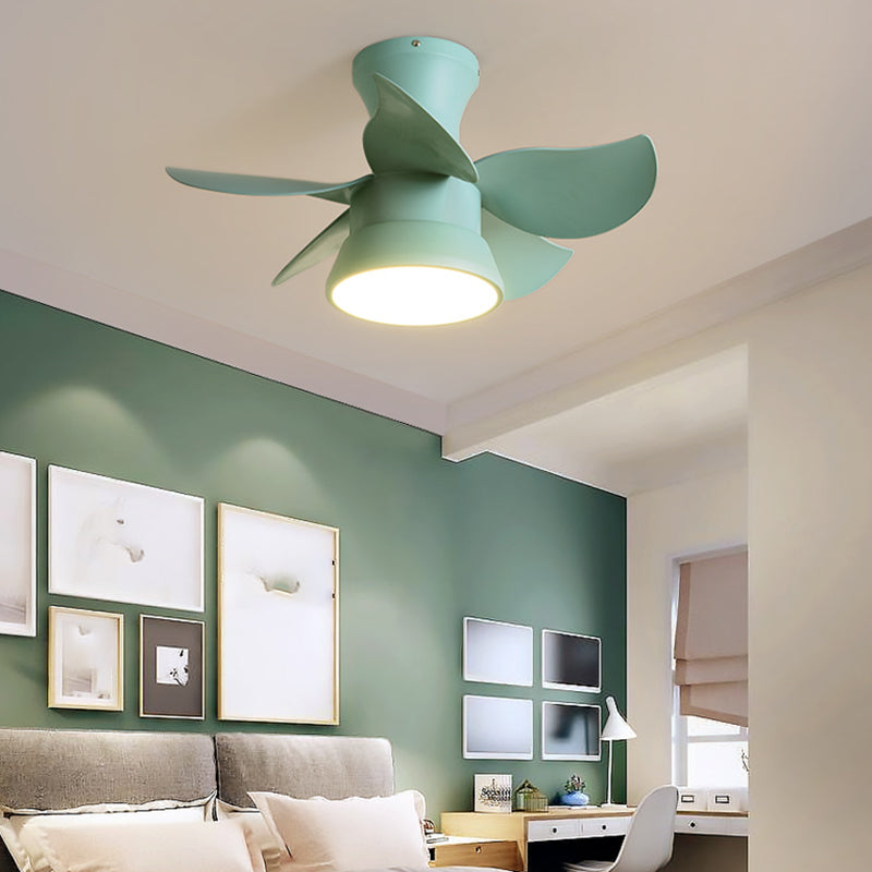 Metal Ceiling Fan Light Modern Style 1 Light Ceiling Fan Light for Children's Room