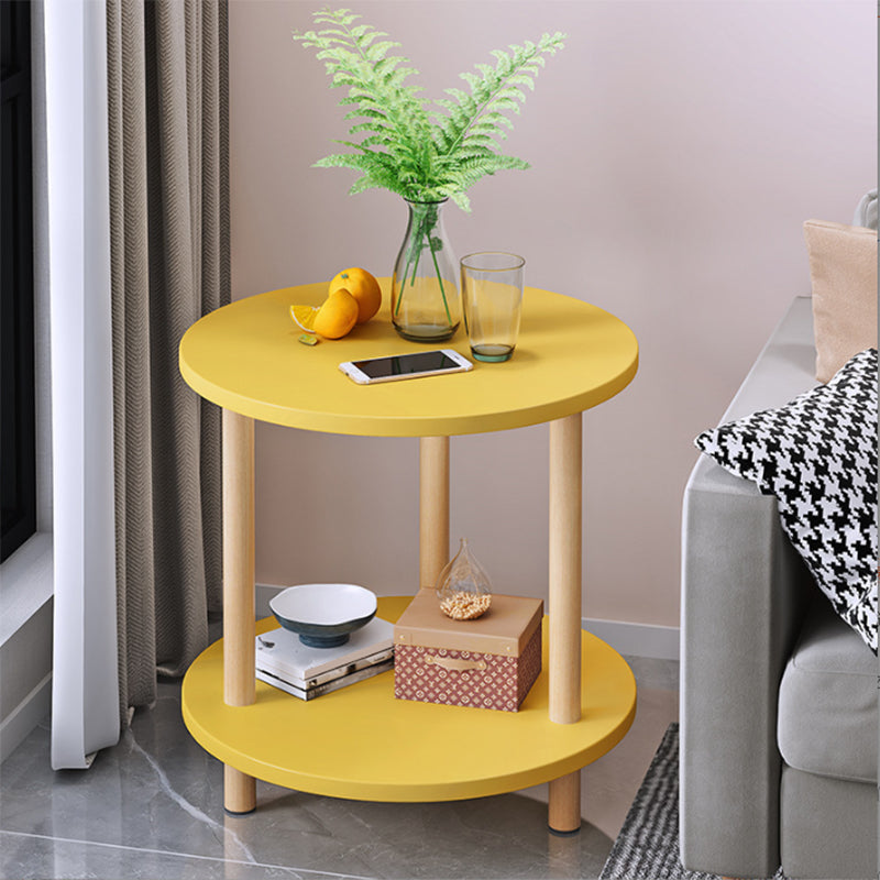 Nordic Square/Round Wood End Table 20.87" H 2-Tier Side Table