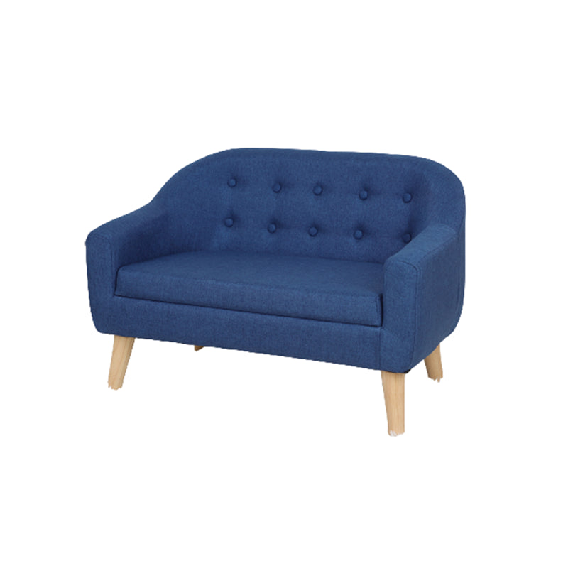 Contemporary Cotton Blend Tufted Split-Back Settee Couch for Children
