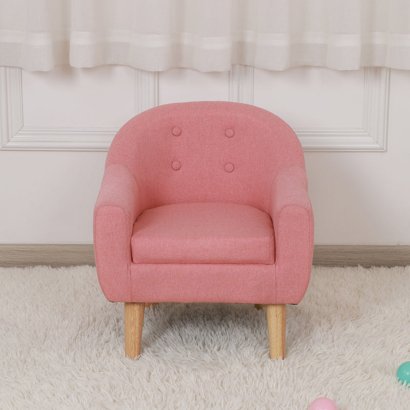 Contemporary Cotton Blend Tufted Split-Back Settee Couch for Children