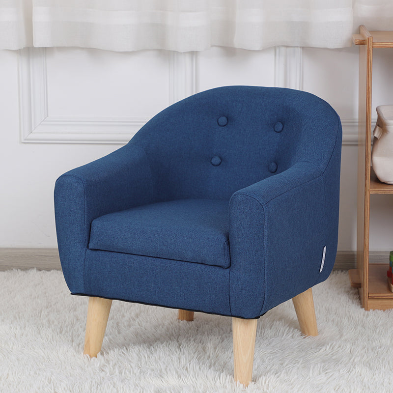 Contemporary Cotton Blend Tufted Split-Back Settee Couch for Children