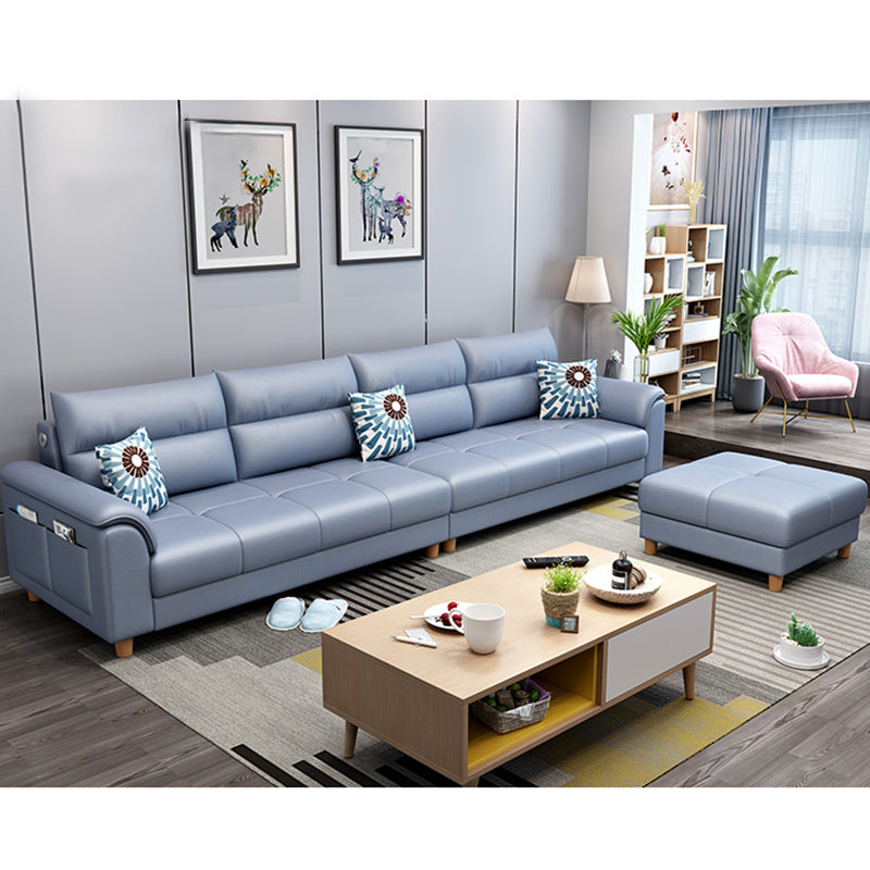 Fabric Cushion Back Sectional Sofa 33.46"High Cushion Back Sofa with Storage