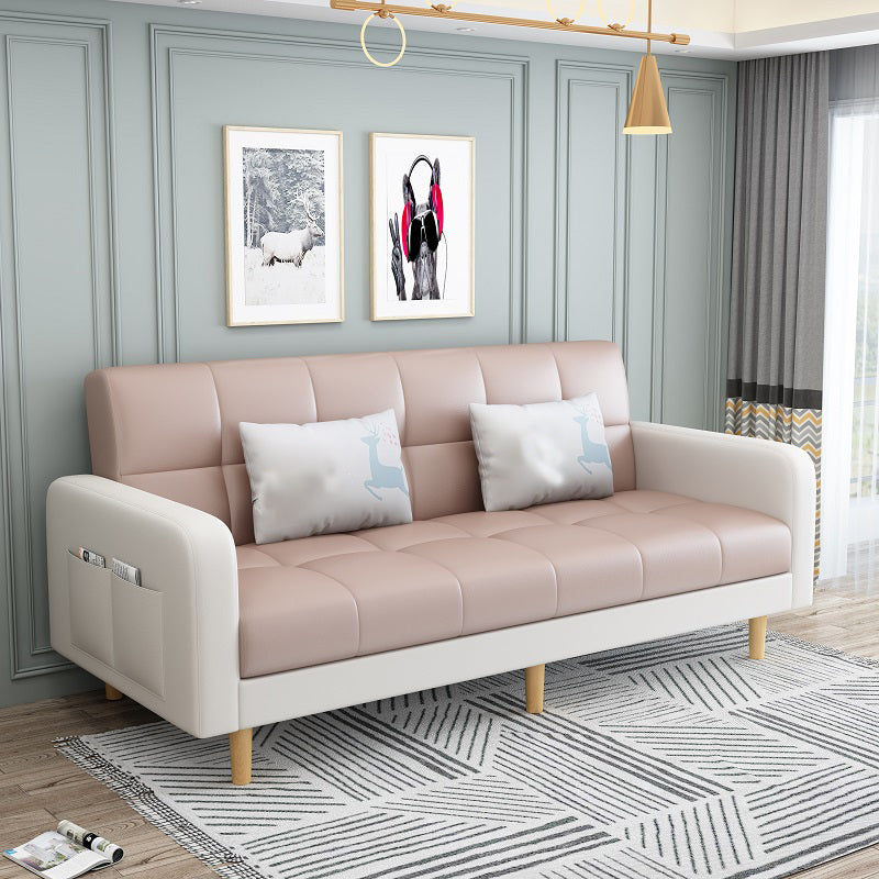 Fabric Square Arm Sectional Sofa 31.5"High Modern Tufted Split-Back Sofa with Storage