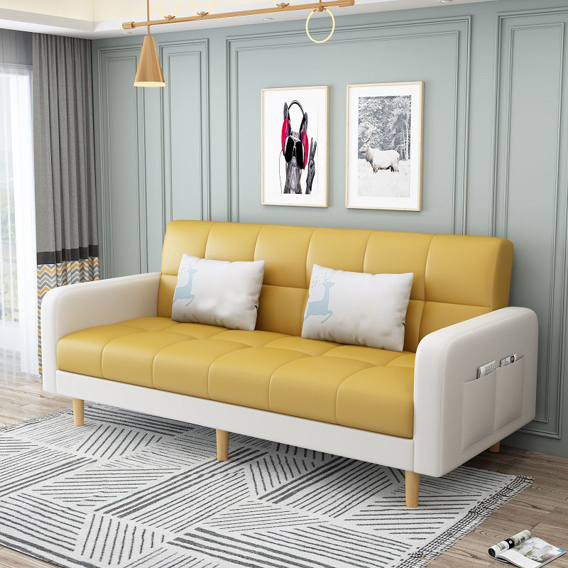 Fabric Square Arm Sectional Sofa 31.5"High Modern Tufted Split-Back Sofa with Storage