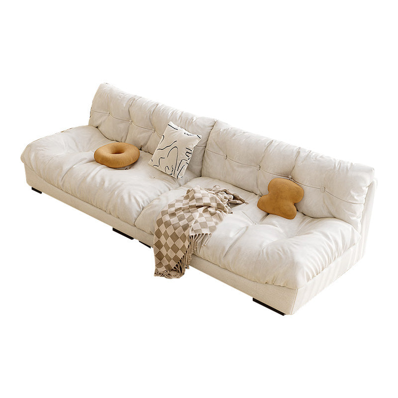 Scandinavian Cream Velvet Armless Sofa/Sectionals with Removable Cushions