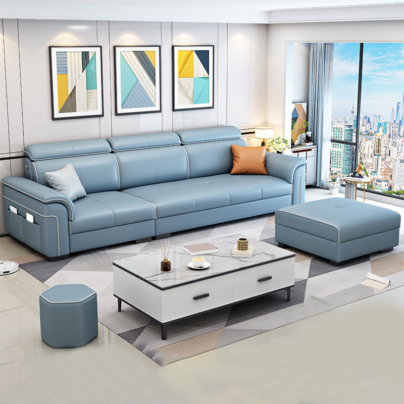 112.2"W √ó 59.06"D √ó 59.06"H Pillow Top Arm Sectionals with Slipcovers and Storage
