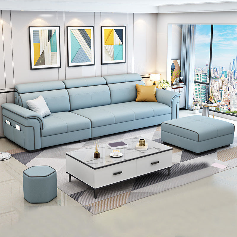 112.2"W √ó 59.06"D √ó 59.06"H Pillow Top Arm Sectionals with Slipcovers and Storage