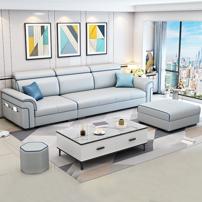 112.2"W √ó 59.06"D √ó 59.06"H Pillow Top Arm Sectionals with Slipcovers and Storage