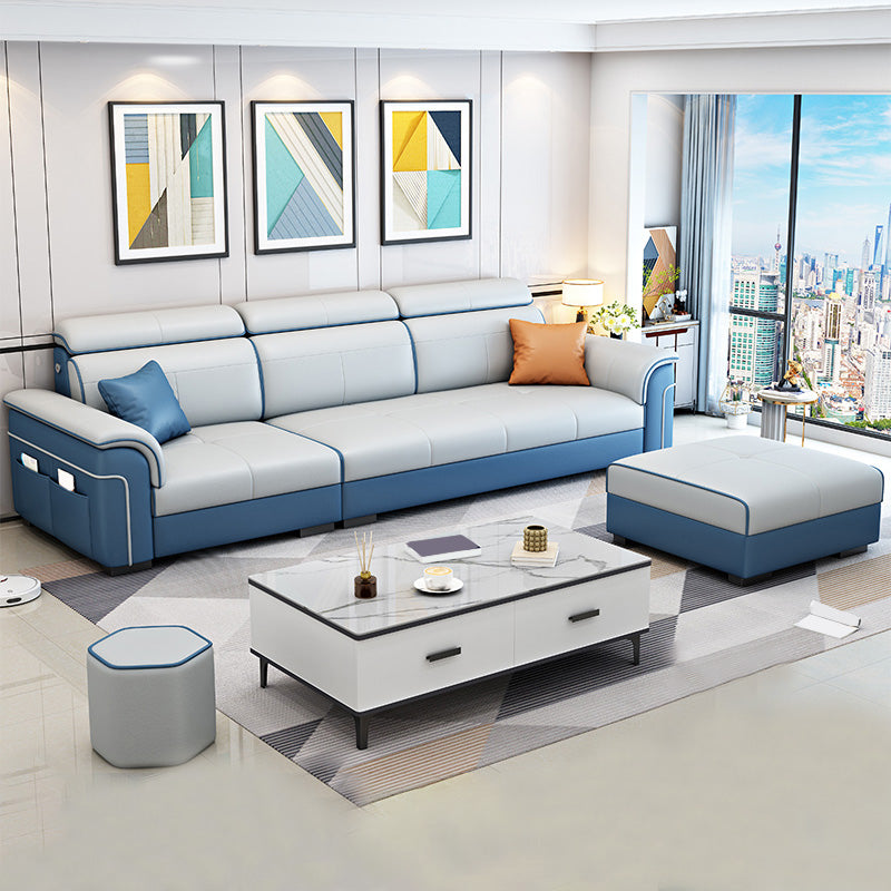 112.2"W √ó 59.06"D √ó 59.06"H Pillow Top Arm Sectionals with Slipcovers and Storage