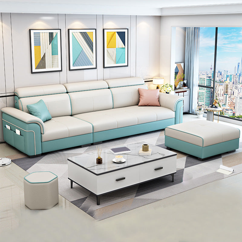 112.2"W √ó 59.06"D √ó 59.06"H Pillow Top Arm Sectionals with Slipcovers and Storage