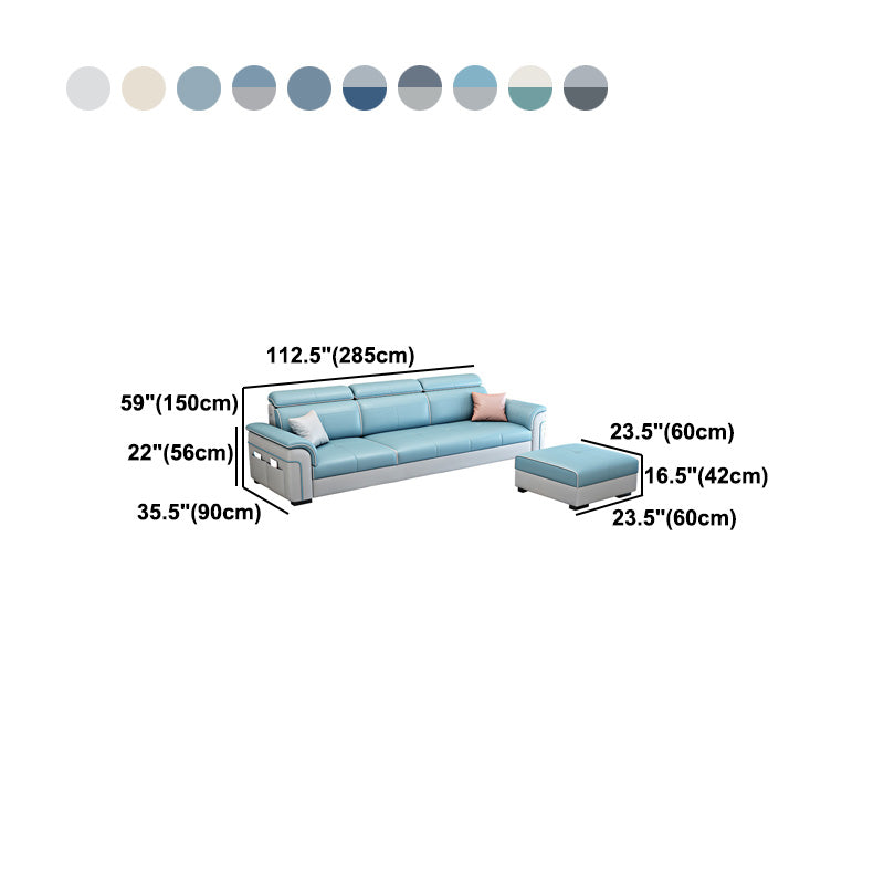 112.2"W √ó 59.06"D √ó 59.06"H Pillow Top Arm Sectionals with Slipcovers and Storage