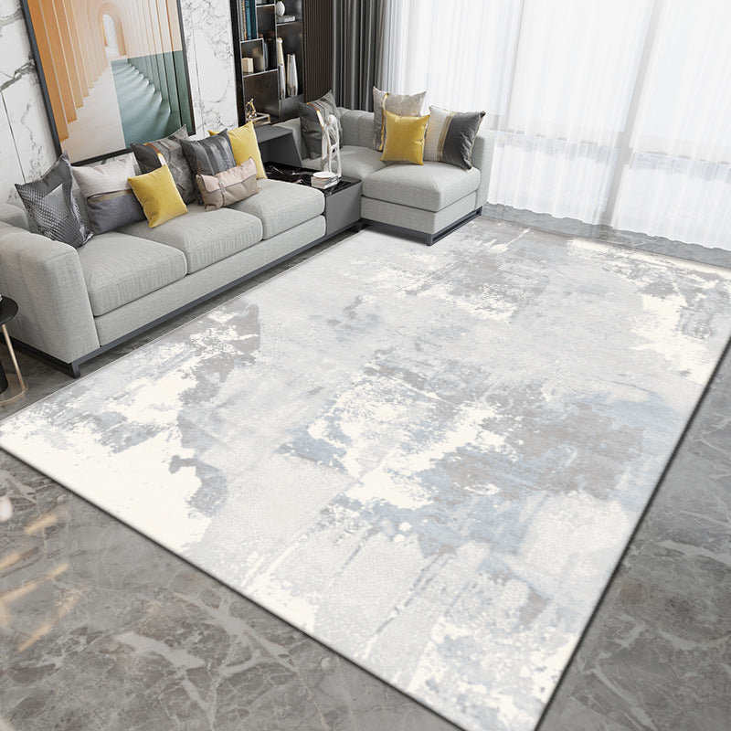 Light Grey Modern Rug Polyester Graphic Indoor Rug Washable Rug for Sitting Room