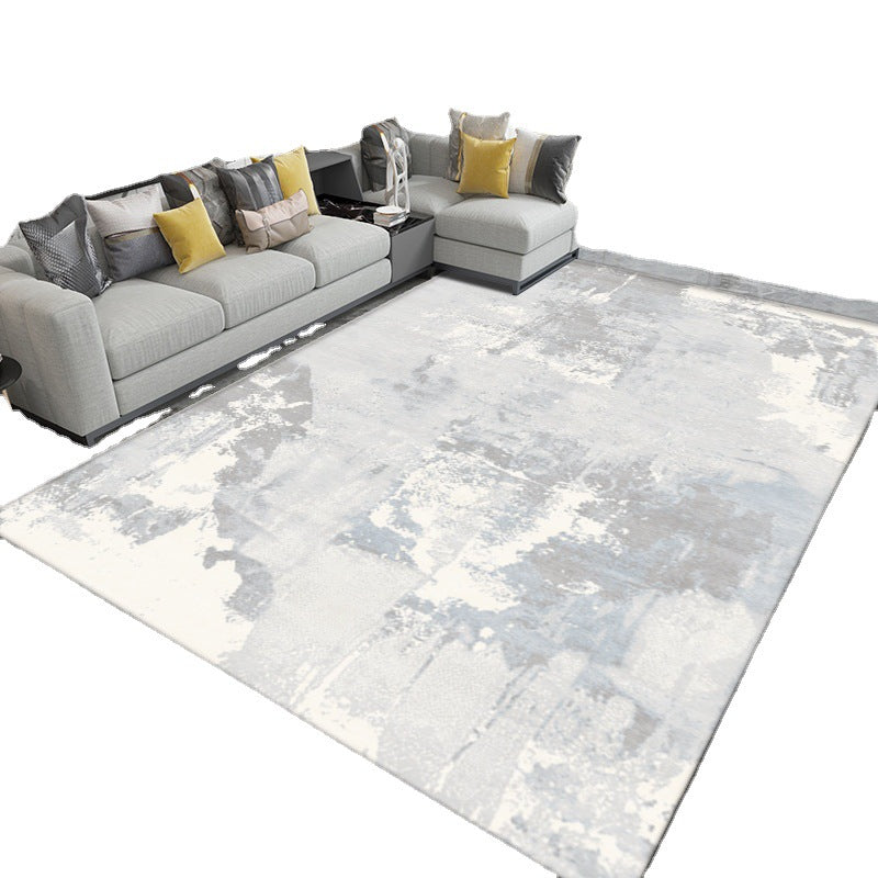 Light Grey Modern Rug Polyester Graphic Indoor Rug Washable Rug for Sitting Room