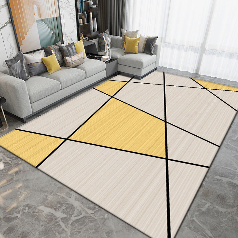 Light Grey Modern Rug Polyester Graphic Indoor Rug Washable Rug for Sitting Room