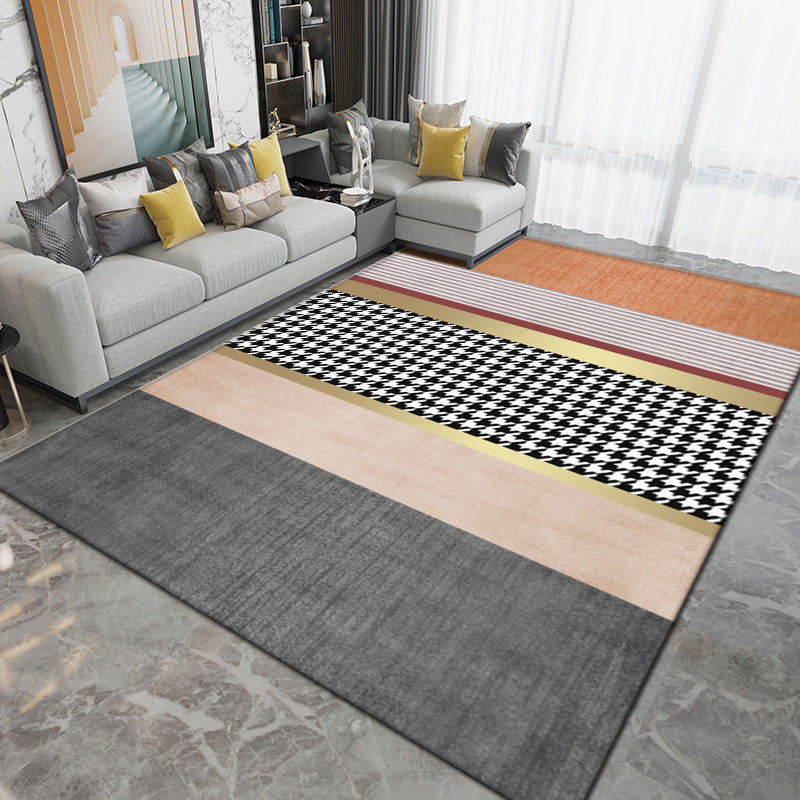 Light Grey Modern Rug Polyester Graphic Indoor Rug Washable Rug for Sitting Room