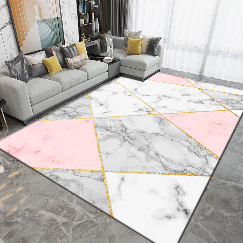 Light Grey Modern Rug Polyester Graphic Indoor Rug Washable Rug for Sitting Room