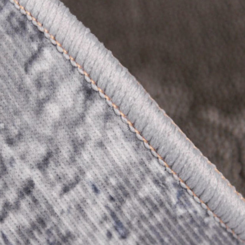 Retro Round Rug Medallion Print Polyester Carpet Non-Slip Backing Area Rug for Living Room