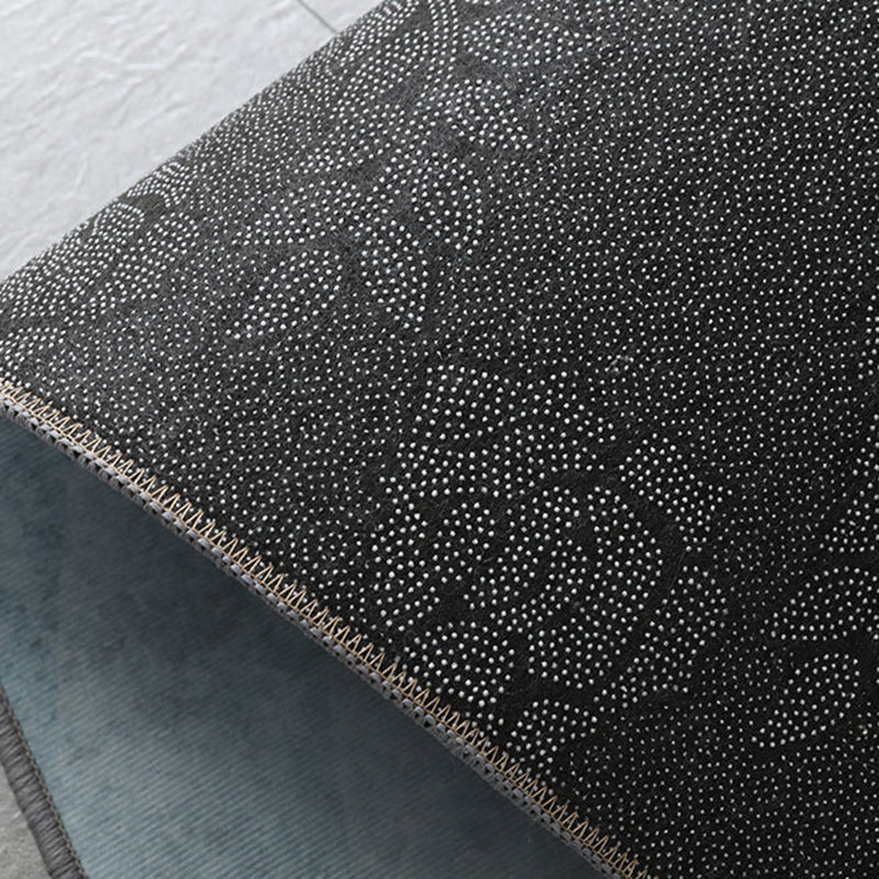 Retro Round Rug Medallion Print Polyester Carpet Non-Slip Backing Area Rug for Living Room