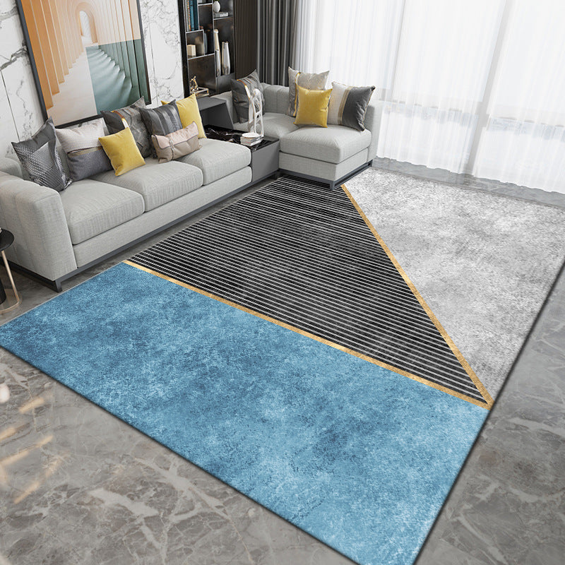 Grey Contemporary Rug Polyester Graphic Rug Washable Rug for Sitting Room