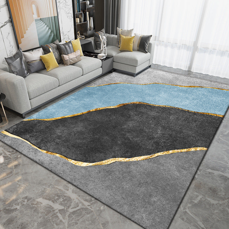 Grey Contemporary Rug Polyester Graphic Rug Washable Rug for Sitting Room