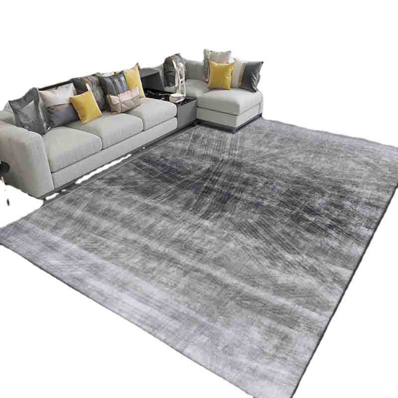 Gray Modern Rug Polyester Abstract Graphic Rug Washable Rug for Sitting Room
