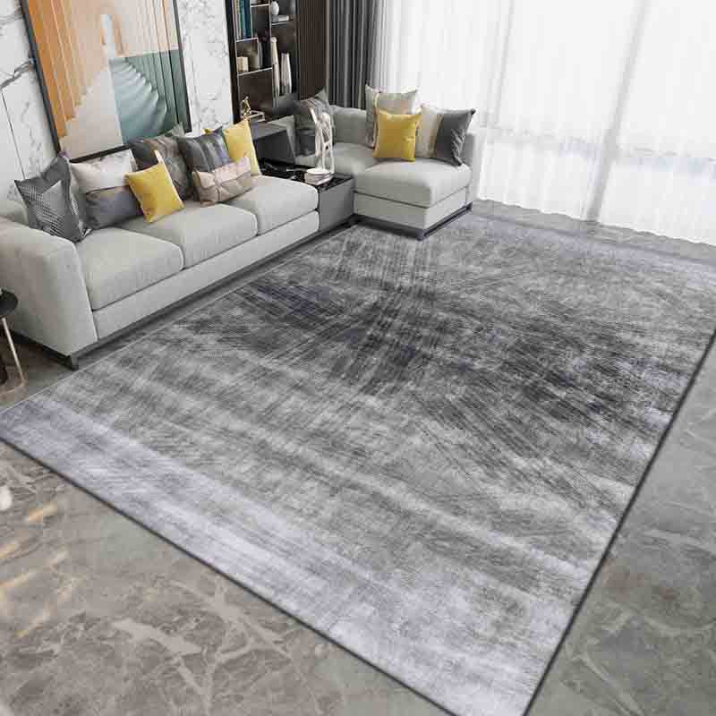 Gray Modern Rug Polyester Abstract Graphic Rug Washable Rug for Sitting Room