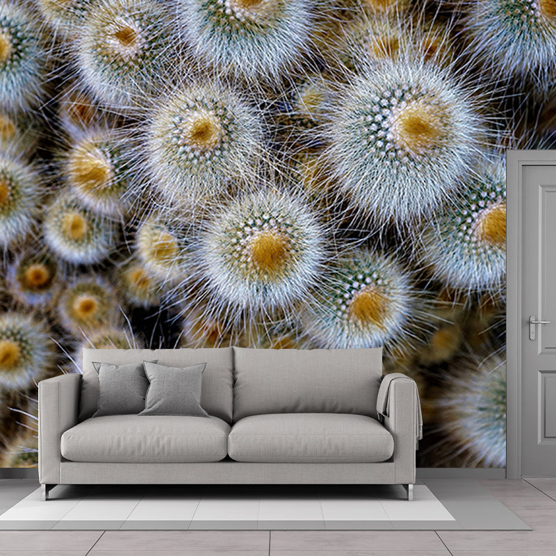 Pleasing Wall Mural Tropical Cactus Patterned Sitting Room Wall Mural
