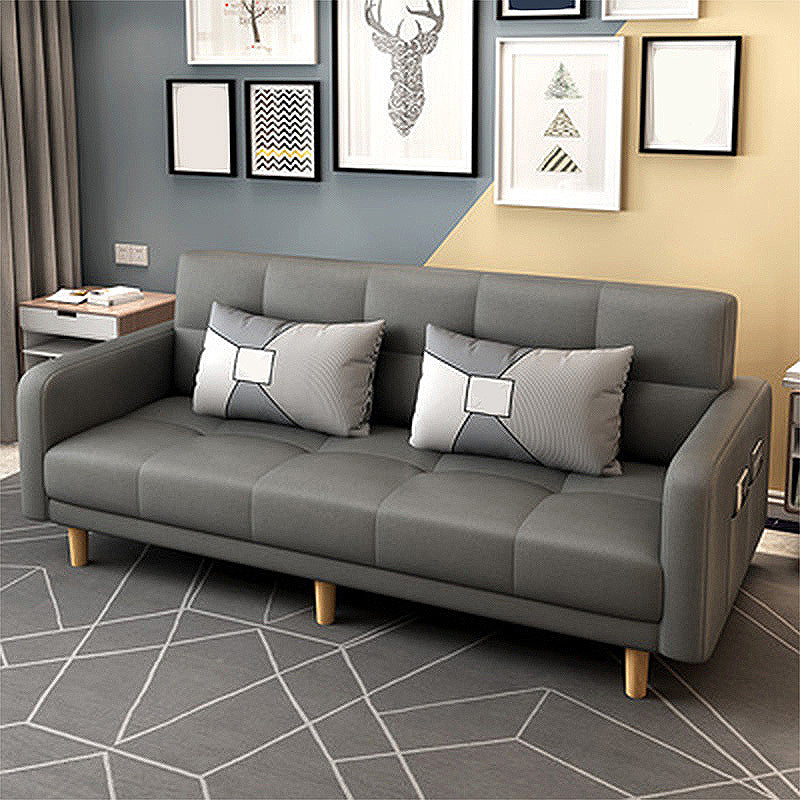 Scandinavian Tight Back Square Arm Sofa/Sectional with Storage and Convertible