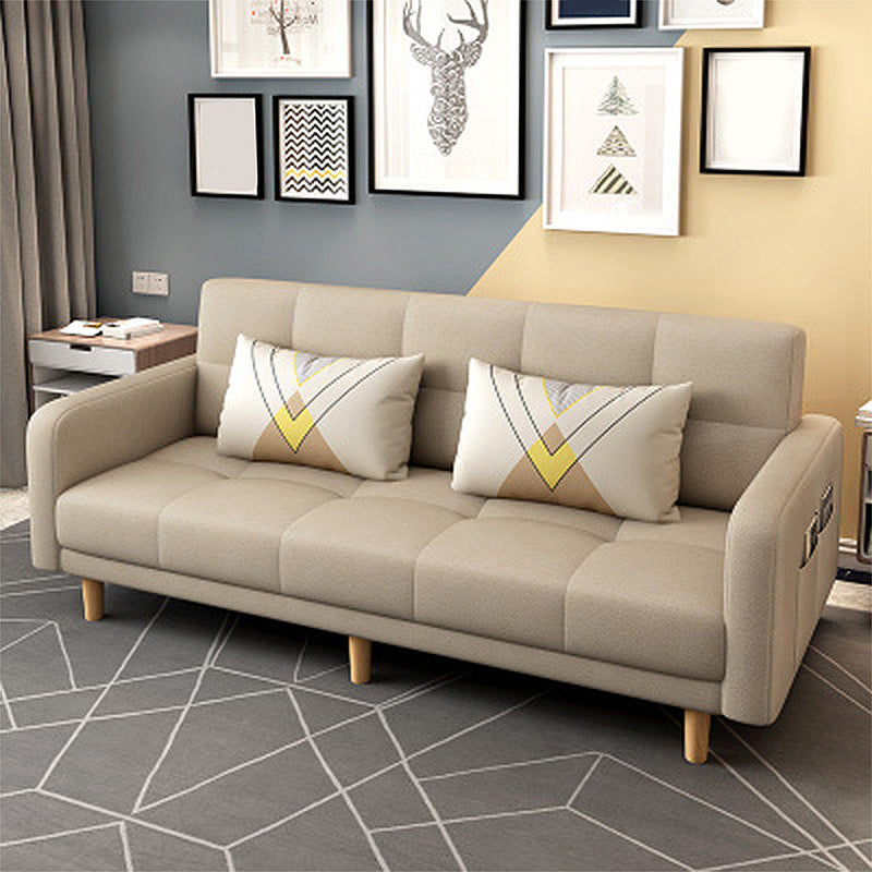 Scandinavian Tight Back Square Arm Sofa/Sectional with Storage and Convertible