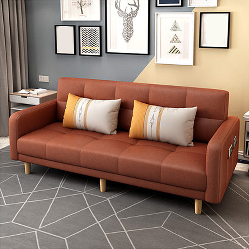 Scandinavian Tight Back Square Arm Sofa/Sectional with Storage and Convertible