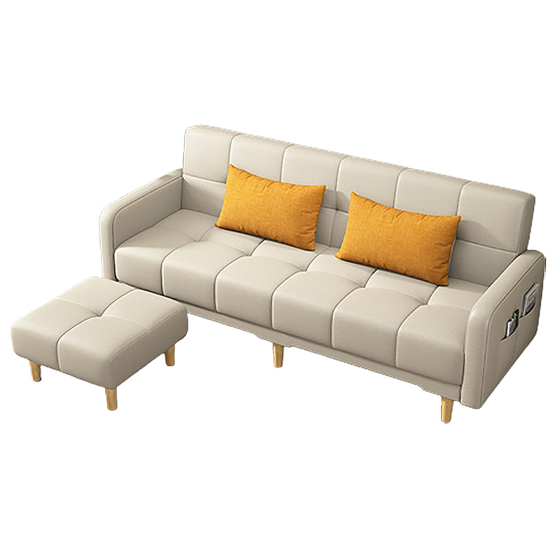 Scandinavian Tight Back Square Arm Sofa/Sectional with Storage and Convertible