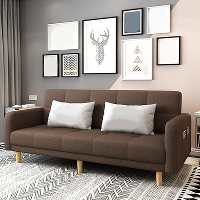 Scandinavian Tight Back Square Arm Sofa/Sectional with Storage and Convertible