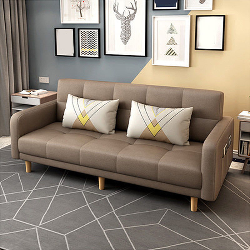 Scandinavian Tight Back Square Arm Sofa/Sectional with Storage and Convertible