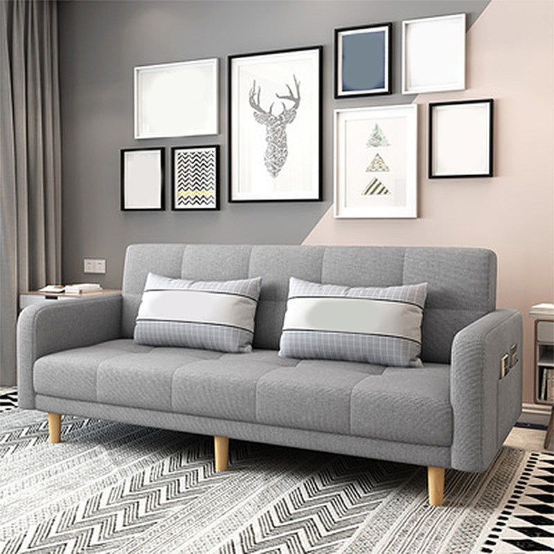 Scandinavian Tight Back Square Arm Sofa/Sectional with Storage and Convertible