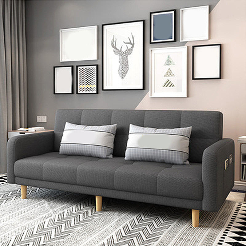 Scandinavian Tight Back Square Arm Sofa/Sectional with Storage and Convertible