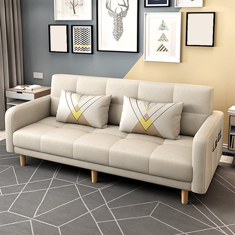 Scandinavian Tight Back Square Arm Sofa/Sectional with Storage and Convertible