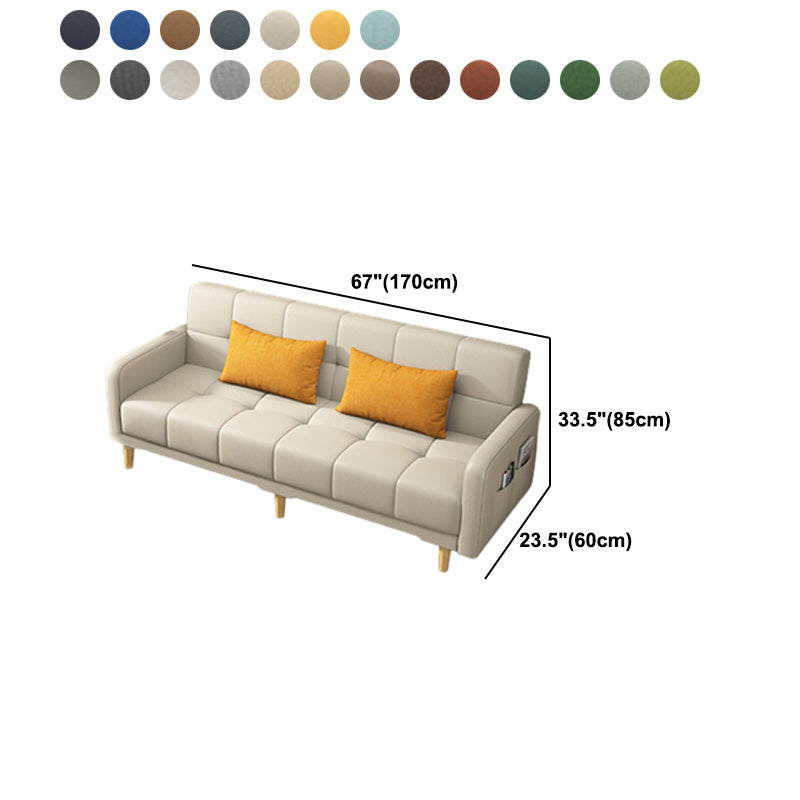 Scandinavian Tight Back Square Arm Sofa/Sectional with Storage and Convertible