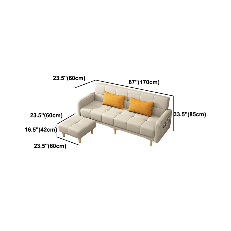 Scandinavian Tight Back Square Arm Sofa/Sectional with Storage and Convertible