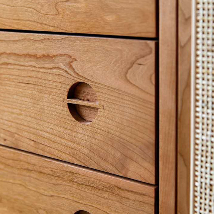 Dinning Room Modern Style Cupboard 4 Drawer 2 Doors Pine Top Sideboard