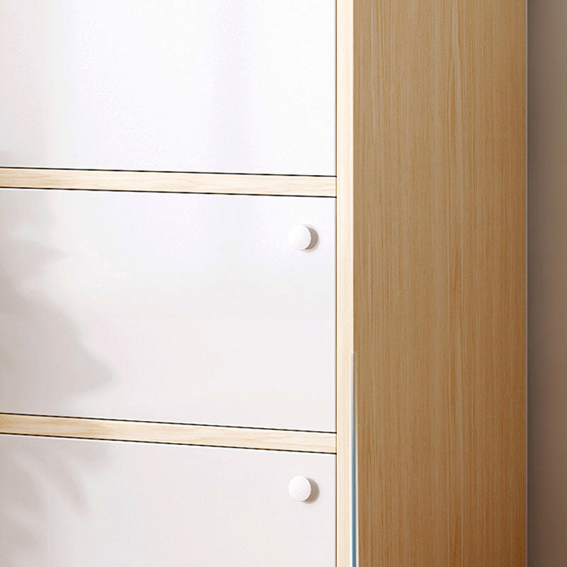 Modern Style Bookcase Wood Closed Back Bookshelf with Door for Home Office