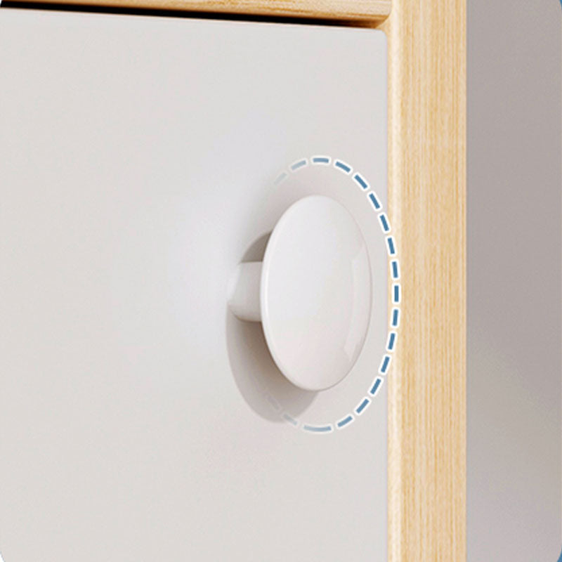 Modern Style Bookcase Wood Closed Back Bookshelf with Door for Home Office