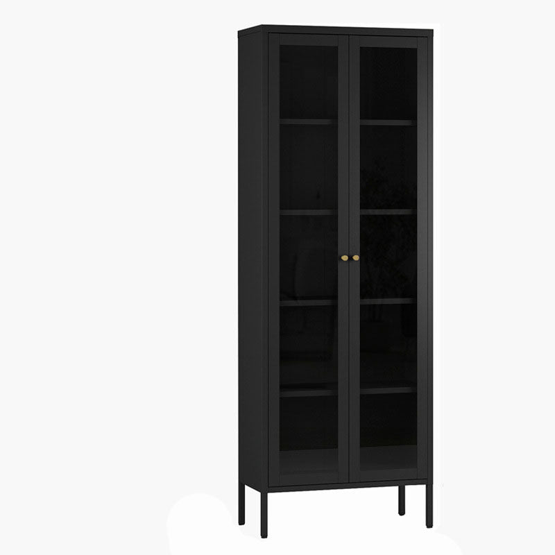 Modern Style Bookcase Metal Closed Back Bookshelf with Door for Home Office