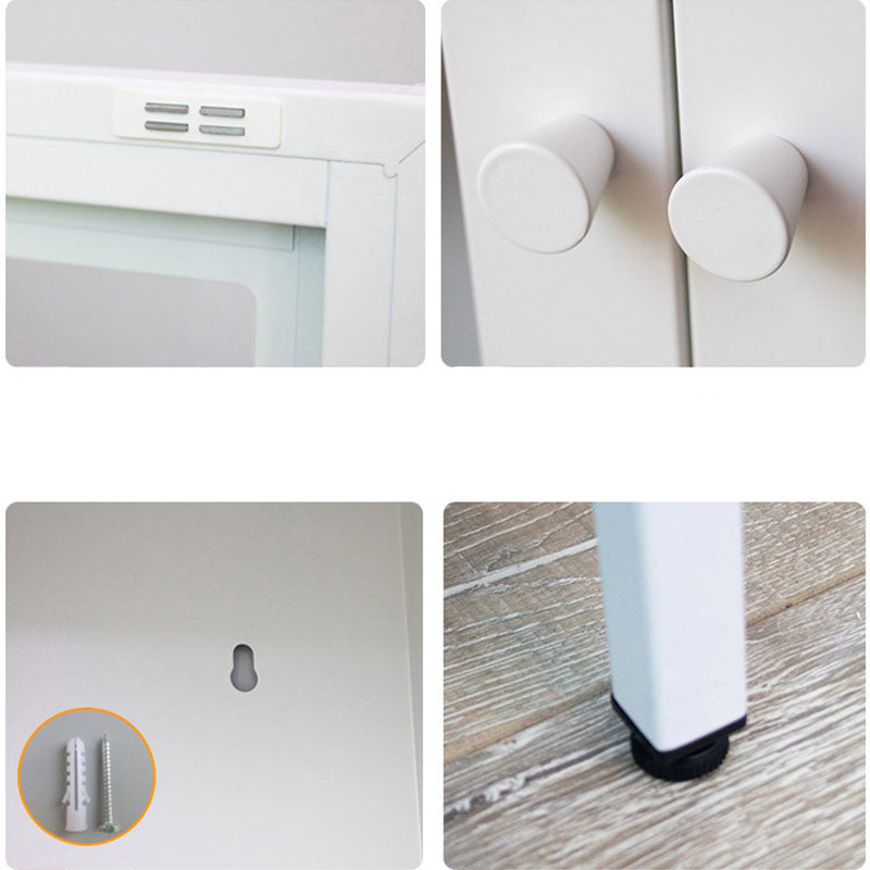 Modern Style Bookcase Metal Closed Back Bookshelf with Door for Home Office