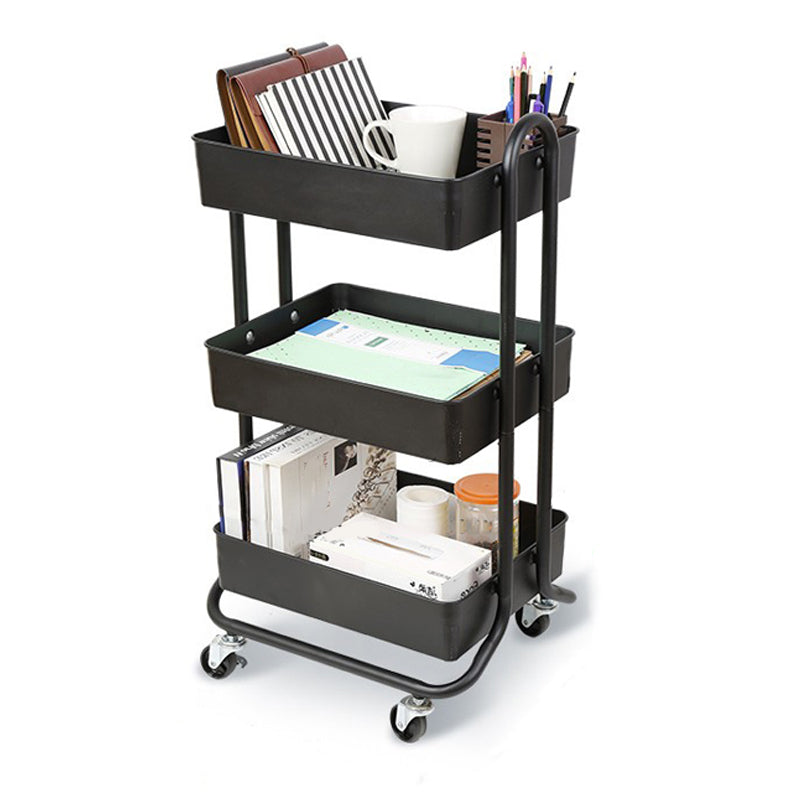 Scandinavian Style Bookcase with Casters Bookshelf for Home and Office